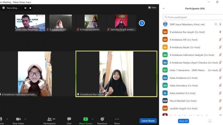 Walau Digelar Daring, SMP Juara Pekanbaru Tetap Gelar Pekan Kreasi Juara Bagi Siswa