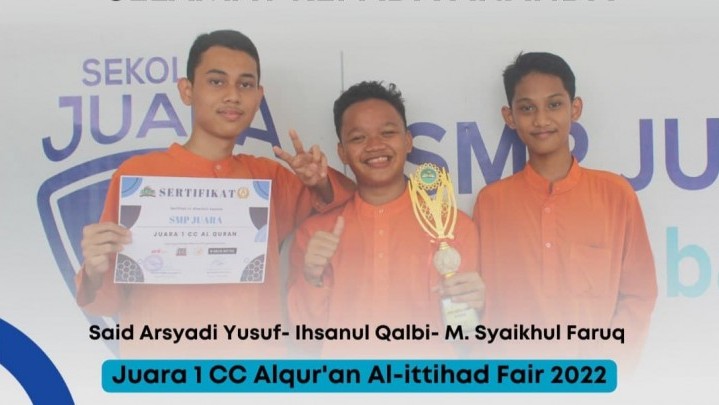 SMP Juara Berhasil Raih Juara 1 dan 2 Cerdas Cermat Al-Qur'an Se Pekanbaru