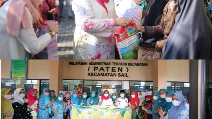 TP PKK Provinsi Riau Bagikan 20 Paket Sembako untuk Dhuafa Kecamatan Sail, Camat: Bantuan Sangat Berarti