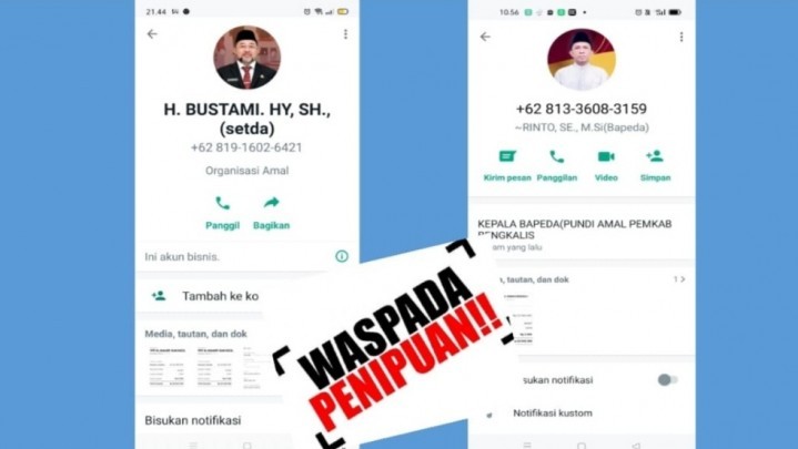 Penipuan Melalui Medsos, Catut Nama Sekda dan Kepala Bappeda Bengkalis