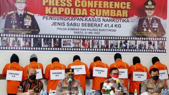 Penyalahgunaan Sabu 41,4 Kilogram Terungkap di Sumbar Penyalahgunaan Sabu 41,4 Kilogram Terungkap di Sumbar