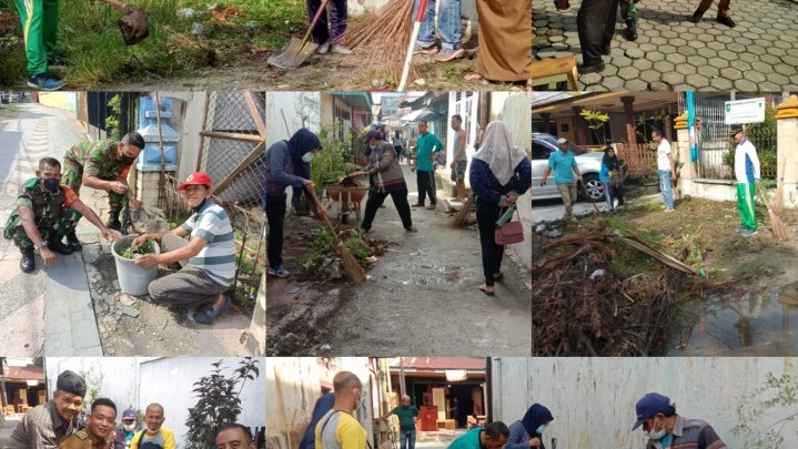 Pasca Deklarasi Pekanbaru Bebas Sampah, Kecamatan Pekanbaru Kota Gelar Gotong Royong Massal