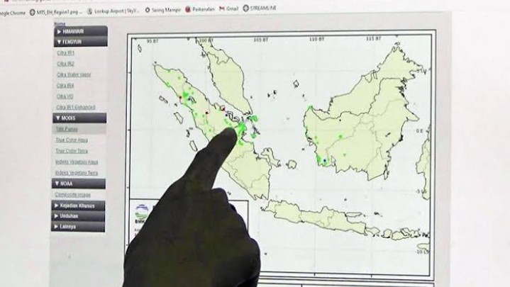 Data BMKG: Hari ini di Riau Ada 20 Titik Panas