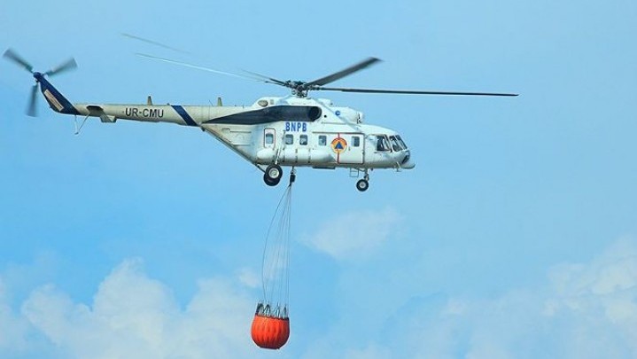 Lagi Karhutla di Rohil, Helikopter Water Bombing Dikerahkan
