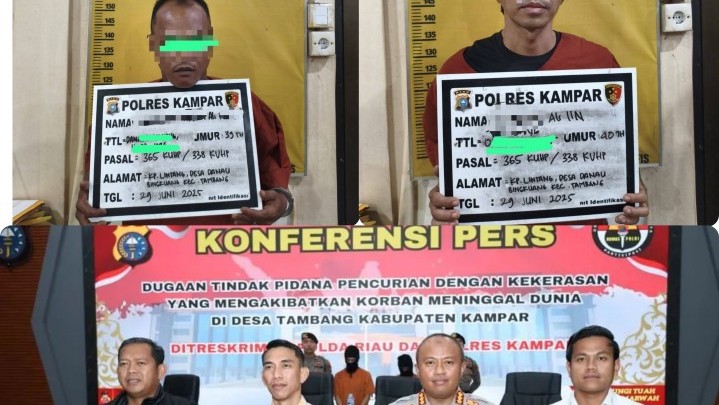 Dua Terduga Pelaku Perampokan Disertai Pembunuhan di Kampar Ditangkap, Ternyata Tetangga Sendiri