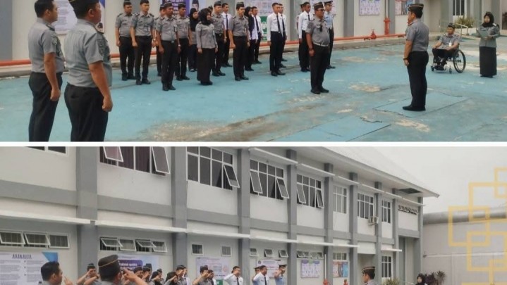 Pimpin Apel Pagi, Kasi Adm Kamtib Lapas Narkotika Rumbai Ingatkan Jaga Integritas
