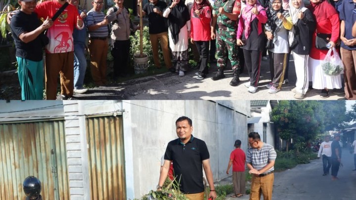 Meriahkan HUT ke-80 RI, Camat Kulim Goro Merah Putih di Kelurahan Mentangor