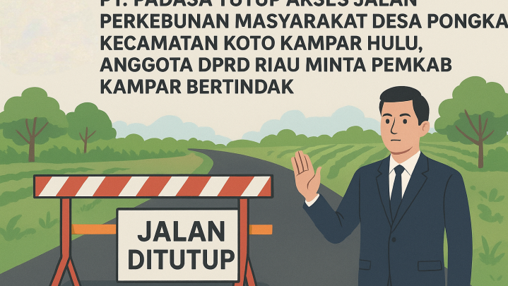 PT. Padasa Tutup Akses Jalan Perkebunan Masyarakat Desa Pongkai, Kecamatan Koto Kampar Hulu, Anggota DPRD Riau Minta Pemkab Kampar Bertindak
