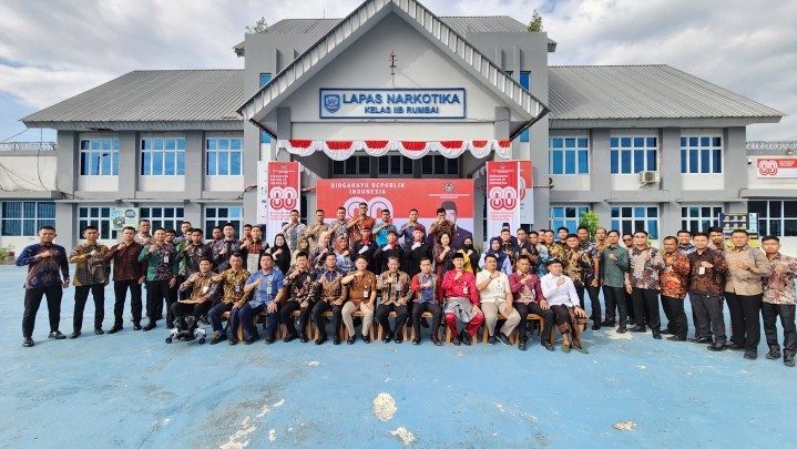 Lapas Narkotika Rumbai Gelar Upacara Peringatan HUT RI ke-80 tahun 2025