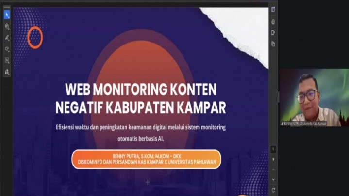 Diskominfo Kampar Kenalkan Sistem Web Crawling Berbasis AI di Rakornas Komdigi RI